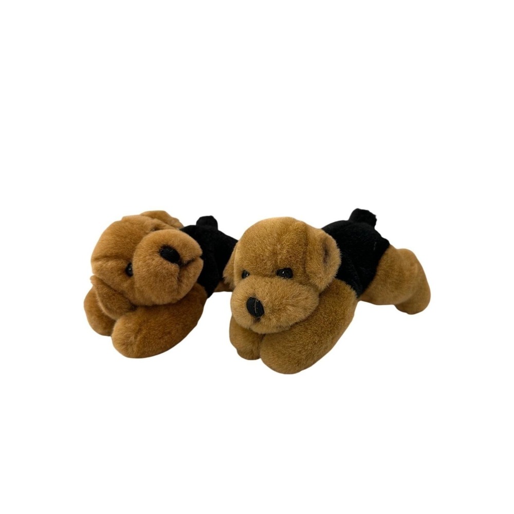 Vintage Stuffed Dog Plush Toy‎ Black Accent Animal Collectible Rottweiler 90s